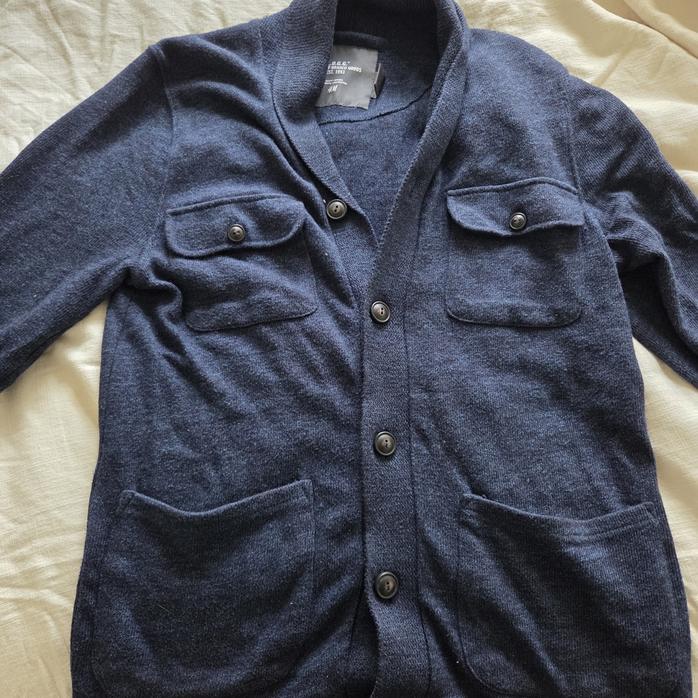 H&M L.O.G.G. Dark Blue Knit Sweater